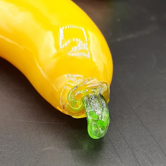 Vintage Art Glass Bananas Yellow Fruit Lot Of 2 MCM Life Size Murano Style - Picture 5 of 5